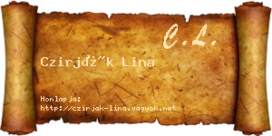 Czirják Lina névjegykártya
